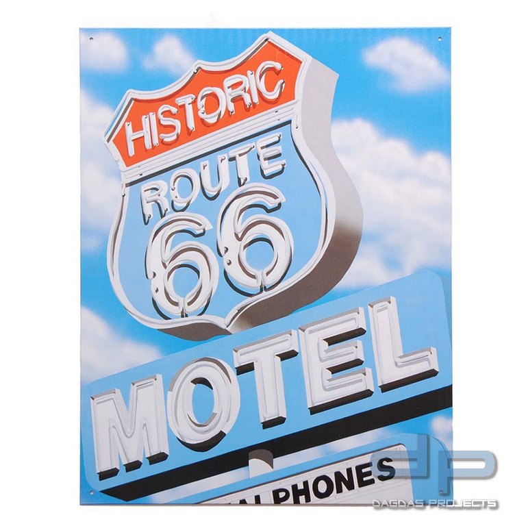 Metallplatte groß 23. Route 66 Historic Motel