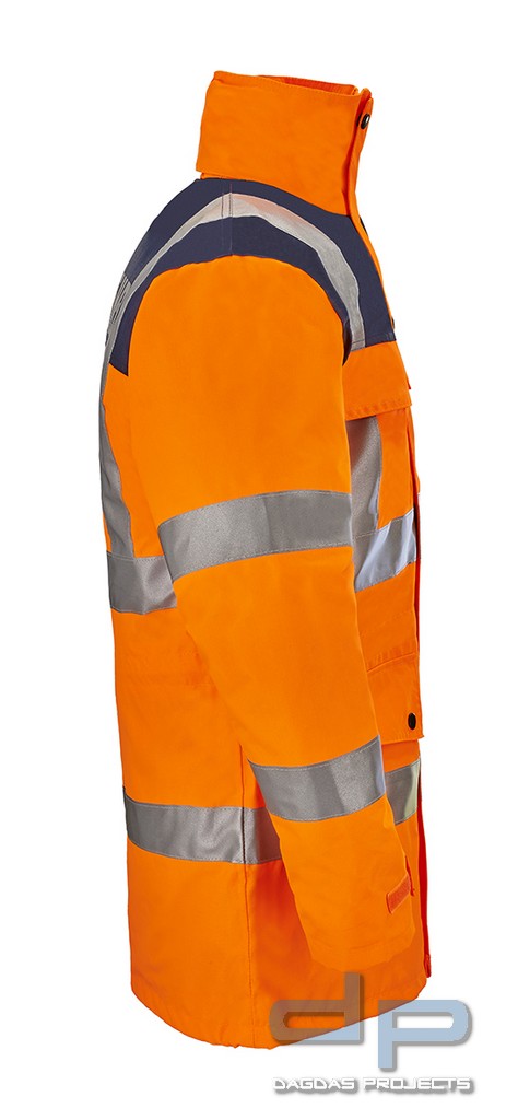 Warn-Parka EN ISO 20471:2013 Farbe leuchtorange/blau