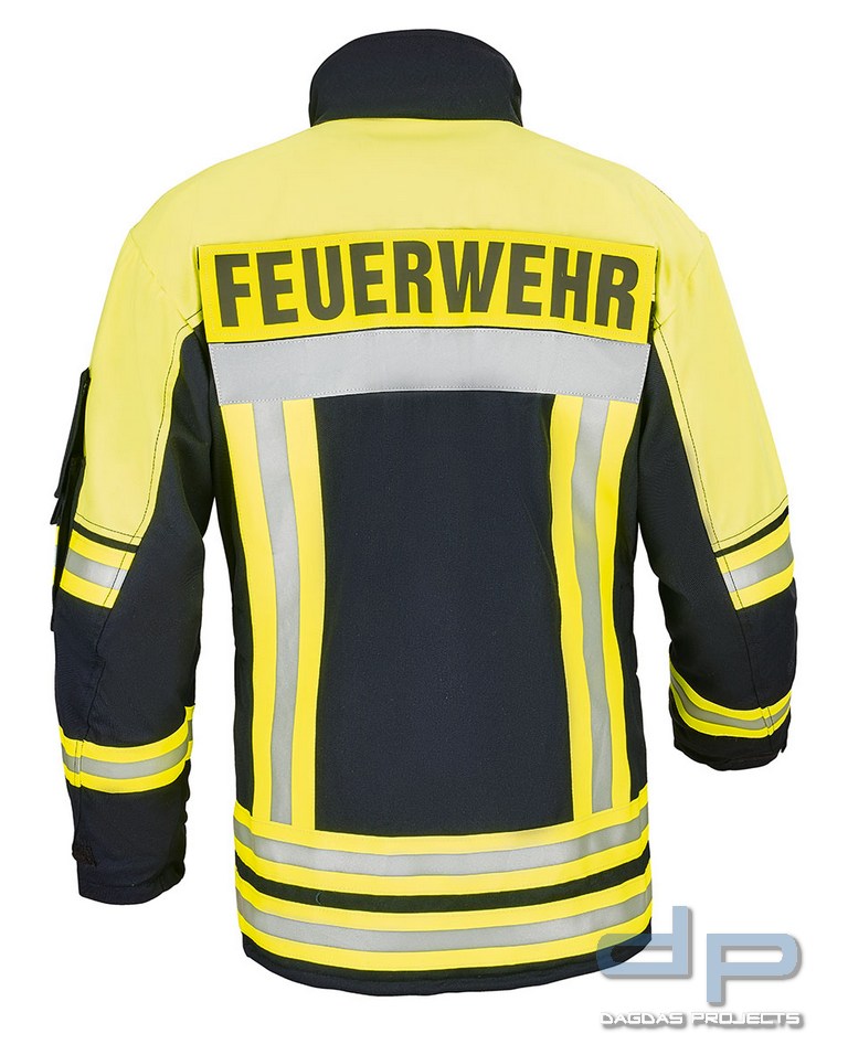 Einsatzjacke für Technische Hilfeleistung mit Nässesperre - Passe leuchtgelb
