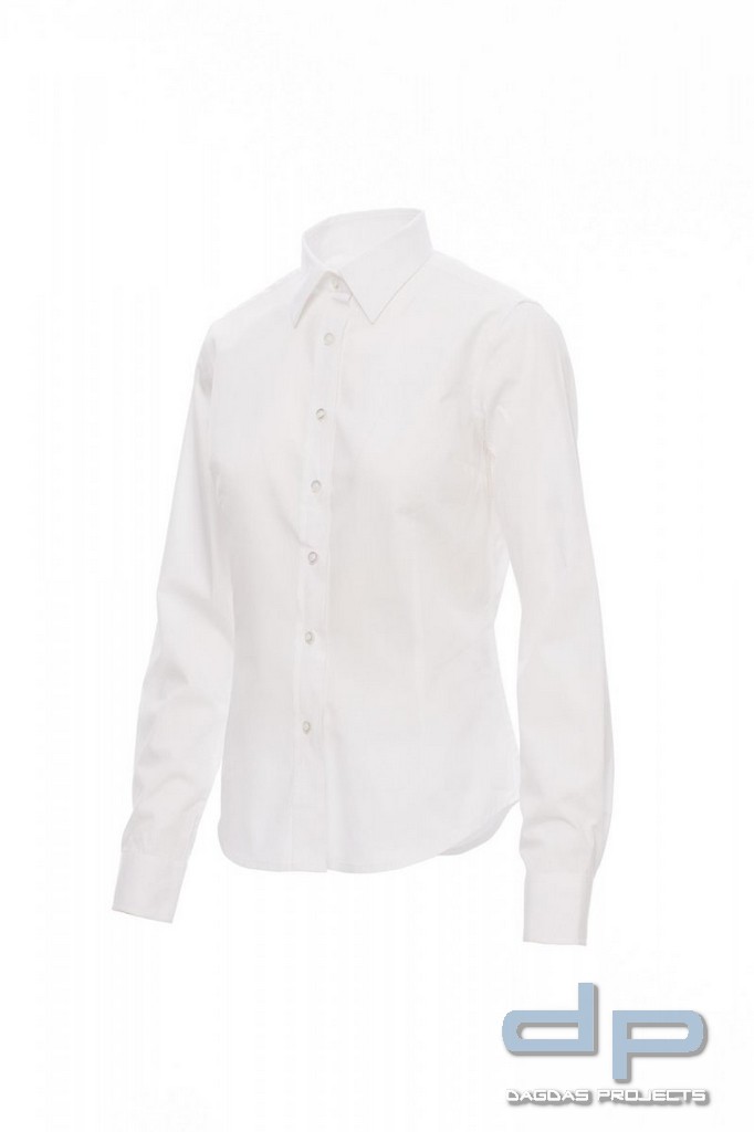 Payper Damenbluse "Manager Lady" in Hellblau und Weiß mit Aufdruck nach Wunsch