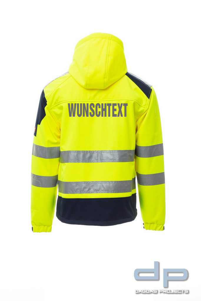 Payper Behörden Warnschutz Softshelljacke "SHINE 2.0" in verschiedenen Farben mit Aufdruck nach Wuns