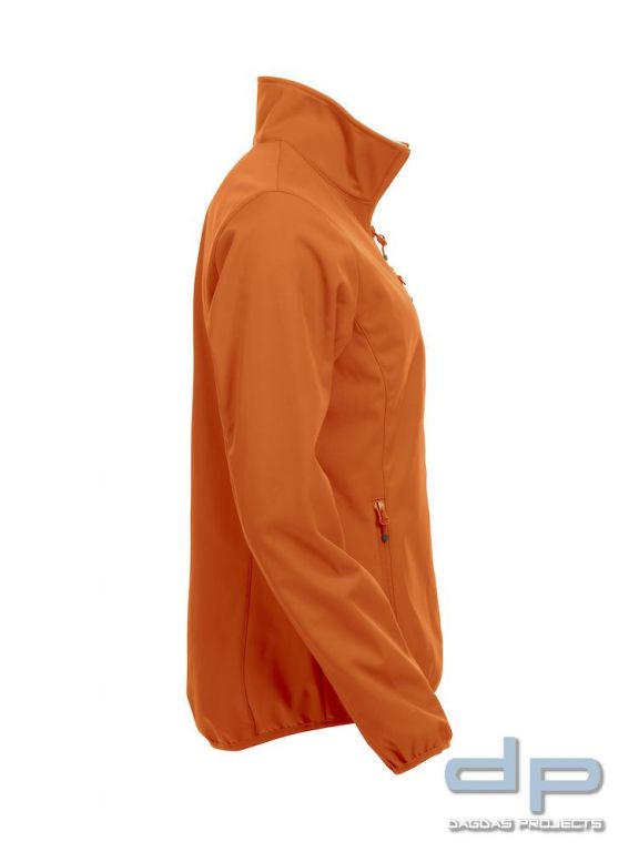 Basic Softshell Jacket Ladies mit reflektierend silbernem Wunschaufdruck in verschiedenen Farben