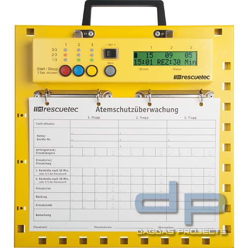 Atemschutzüberwachungstafel atur-X für 3 Trupps, elektronisch