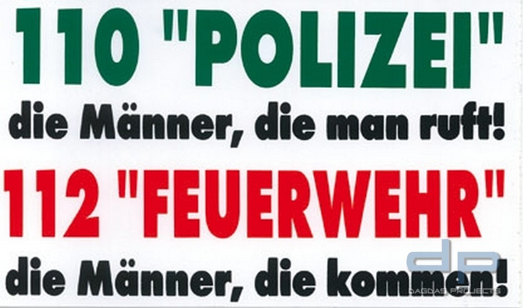 PVC Aufkleber - 112 Feuerwehr