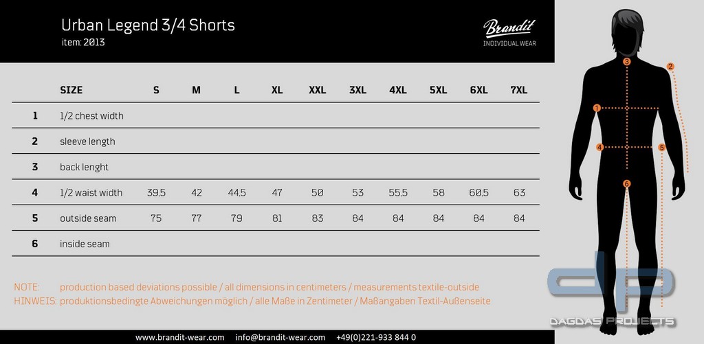 Urban Legend ¾ Shorts in verschiedenen Farben