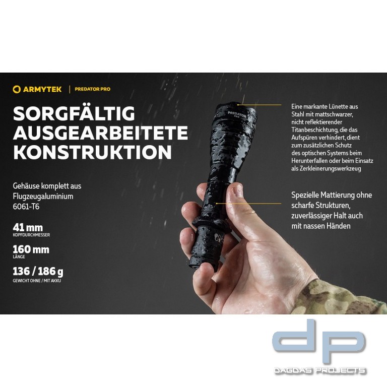 ARMYTEK Taschenlampe Predator Pro inkl. Akku