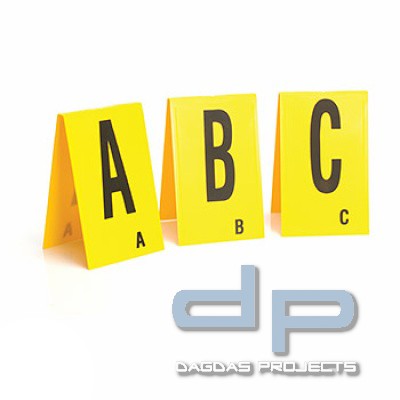 Lightning Powder ® Alphab. Marker A - Z gelb, 26er Set, mit Buchstaben A - Z