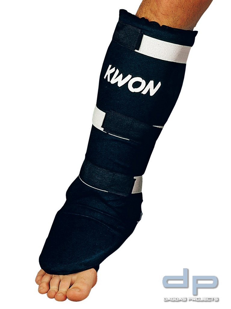 Schienbein- und Spannschützer Muay Thai Plus CE in Schwarz/Weiß