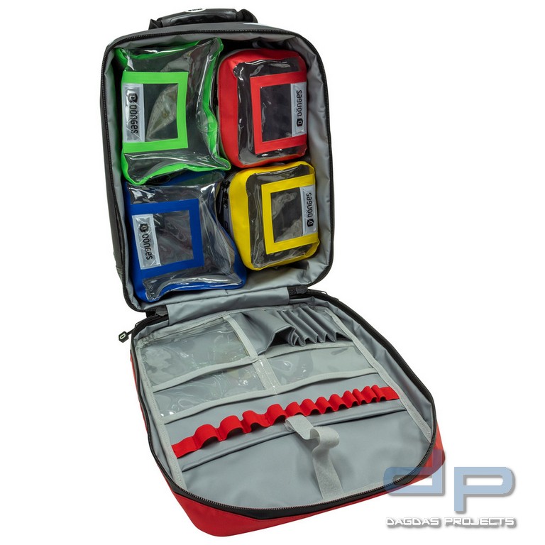 Dönges Notfallrucksack SEG mit Innentaschen, rot/schwarz, 360 x 420 x 190 mm