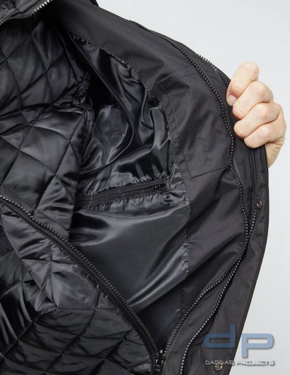 Behörden Parka Farbe: 9000 Schwarz mit Wunschtext in reflex silber