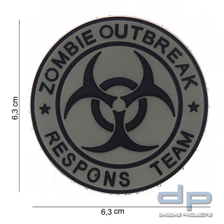 Emblem 3D PVC Zombie Outbreak Respons Team Grau
