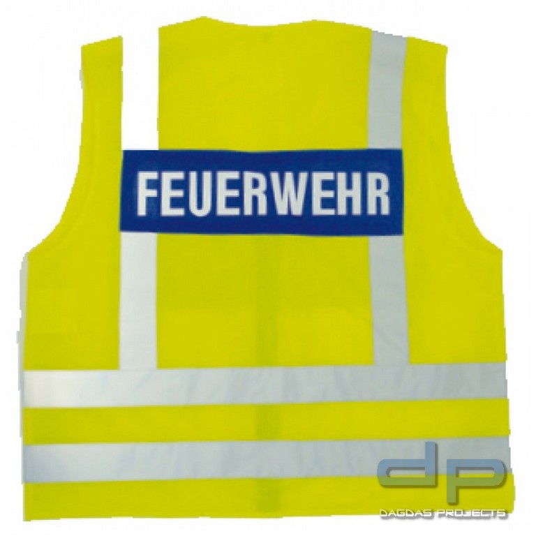 Offizielle Warnweste gemäß EN ISO 20471 ( Klasse 2) - Schriftzug- Feuerwehr