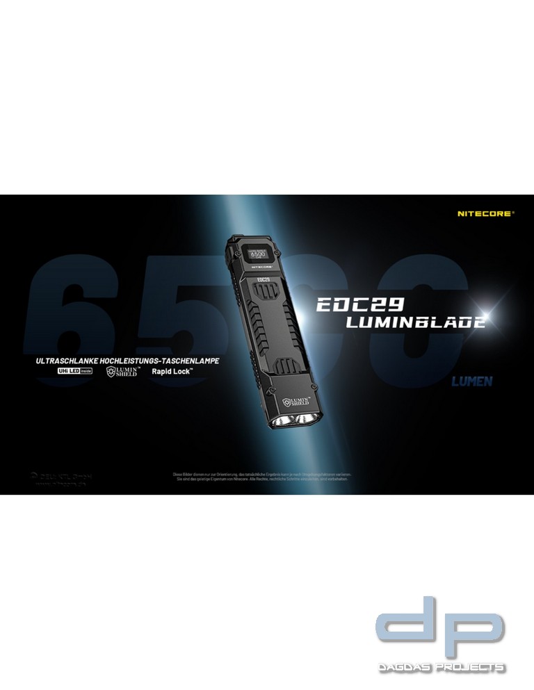 NiteCore® EDC29 Taschenlampe - Luminblade - integr. Akku
