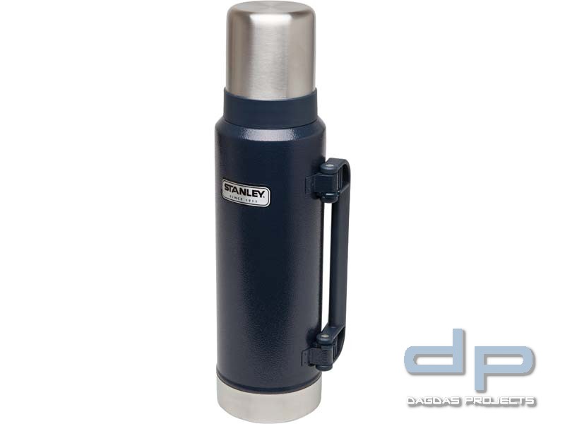 Stanley Classic Vakuum-Flasche, 1.3 Liter, 18/8 Edelstahl, Navy blau, Edelstahl-Trinkbecher