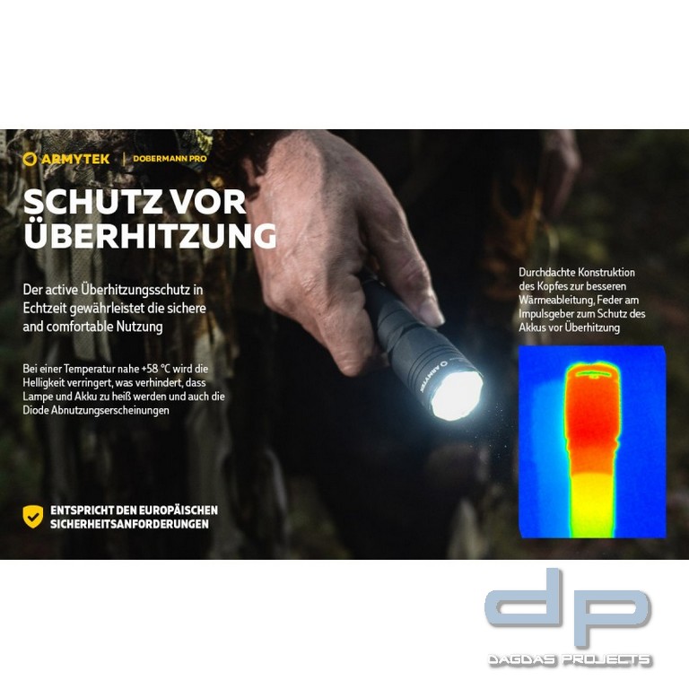 ARMYTEK Taschenlampe Dobermann Pro inkl. Akku