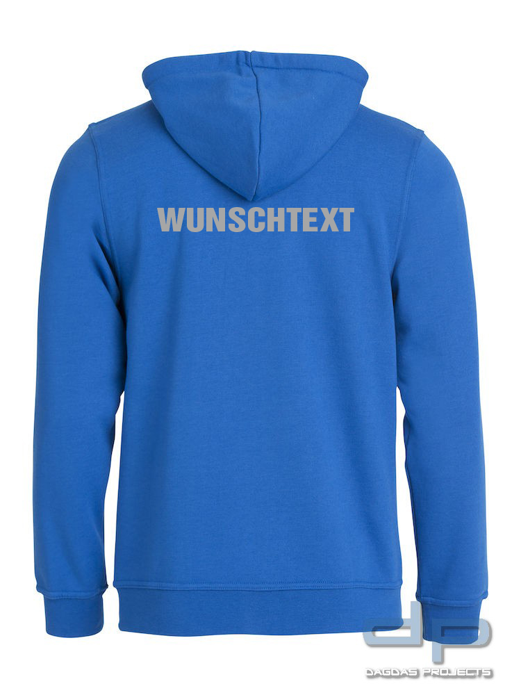 Basic Hoody Full zip Herren mit Wunschaufdruck Farbe Navy Größe M
