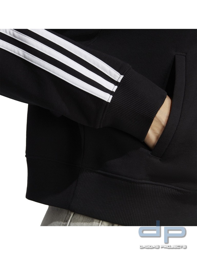 adidas Damen Kapuzenjacke, Essentials 3-Streifen, French Terry