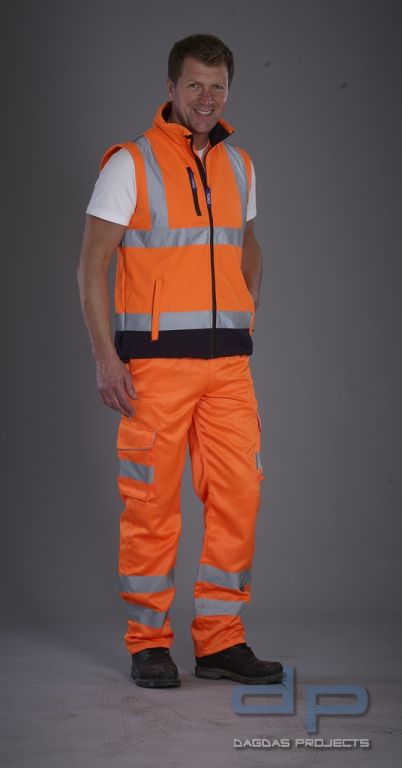 Hi Vis Softshell Gilet in verschiedenen Farben mit Wunschaufdruck in reflex silber