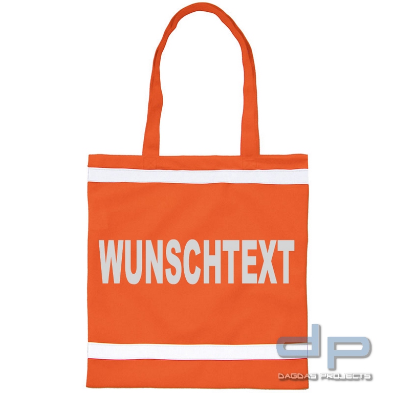 Shopping Bag lange Henkel verschiedene Farben mit Aufdruck nach Wunsch in reflektieren Silber