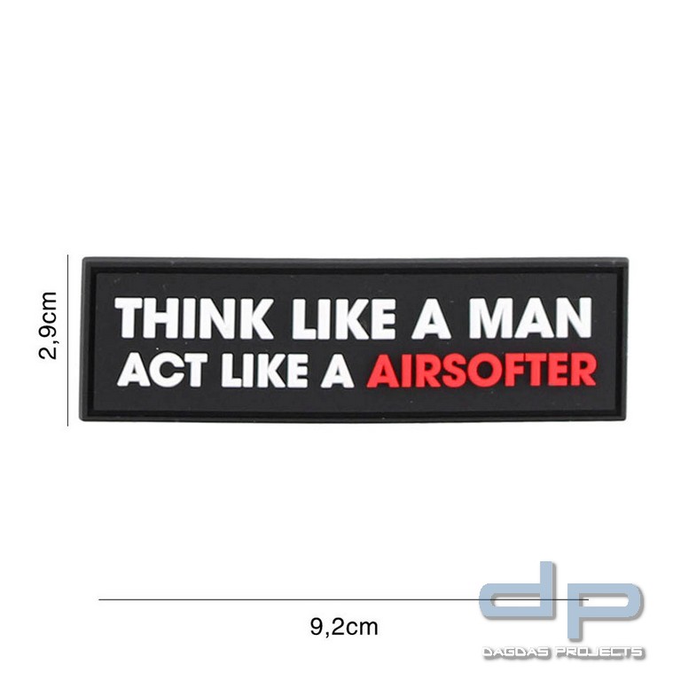 Emblem 3D PVC Think like a man schwarz