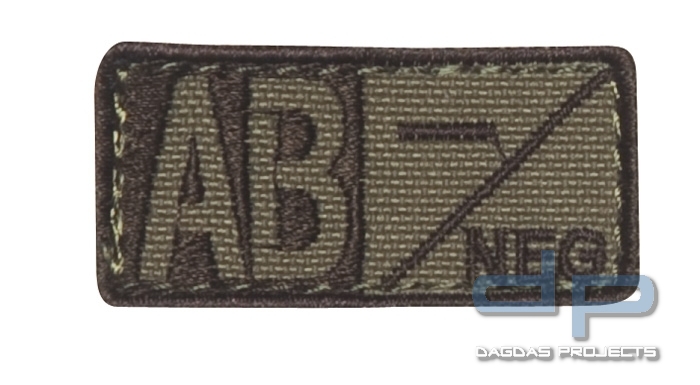 Blutgruppenpatch Coyote/Braun AB neg - 229AB-003