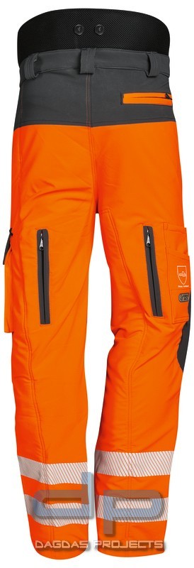 Watex Forstschutz-Bundhose STRETCH grau/leuchtorange EN ISO 20471