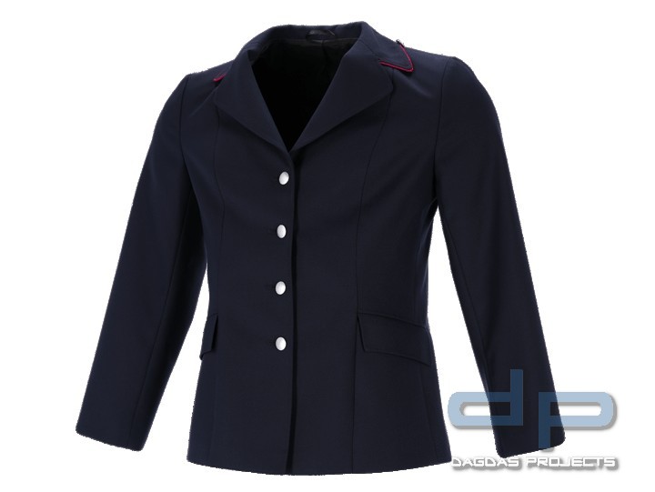 Damen Dienst-Blazer mit dunkelcarmesinroter Biese
