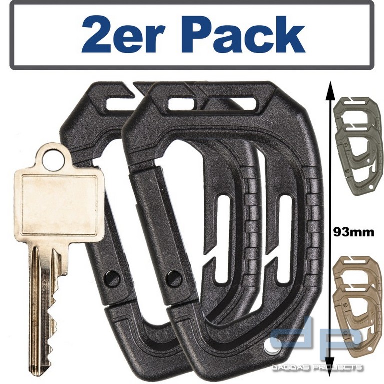 MIL-TEC® Tactical Karabiner Molle, 2er Pack in verschiedenen Farben