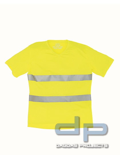 Hi Vis Top Cool Super Light V-Neck T-Shirt orange oder gelb