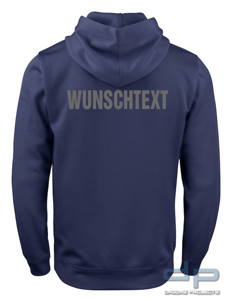 Basic Active Hoody mit Wunschaufdruck in Marine Blau, Größe L