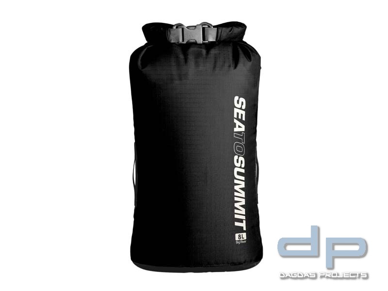 Sea to Summit Big River Drybag 8L, schwarz,420D Ripstop Nylon, TPU Laminat, Hypalon Schlaufen