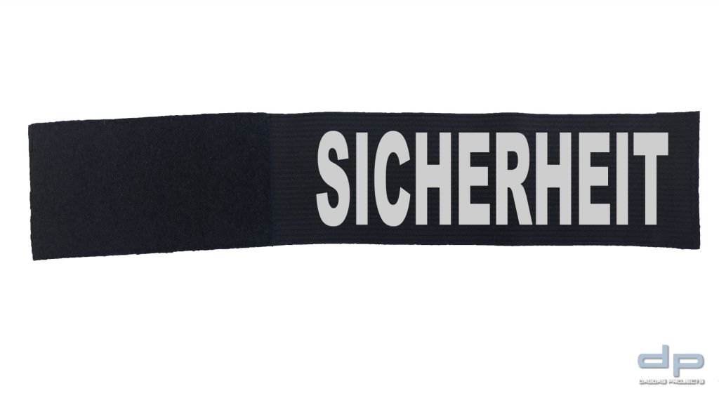 Behörden Klettarmbinde schwarz mit Wunschaufdruck 1 zeilig