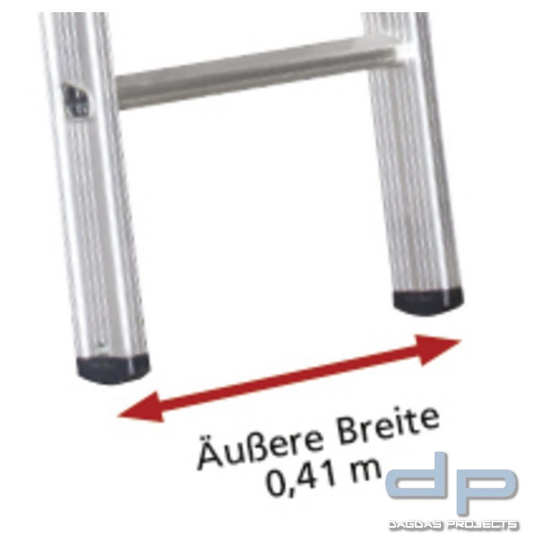 Alu-Sprossenanlegeleiter, Sprossenanzahl 10, Leiterlänge 295 cm