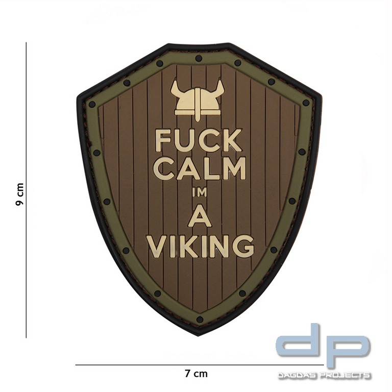 Emblem 3D PVC Fuck Calm braun/grün