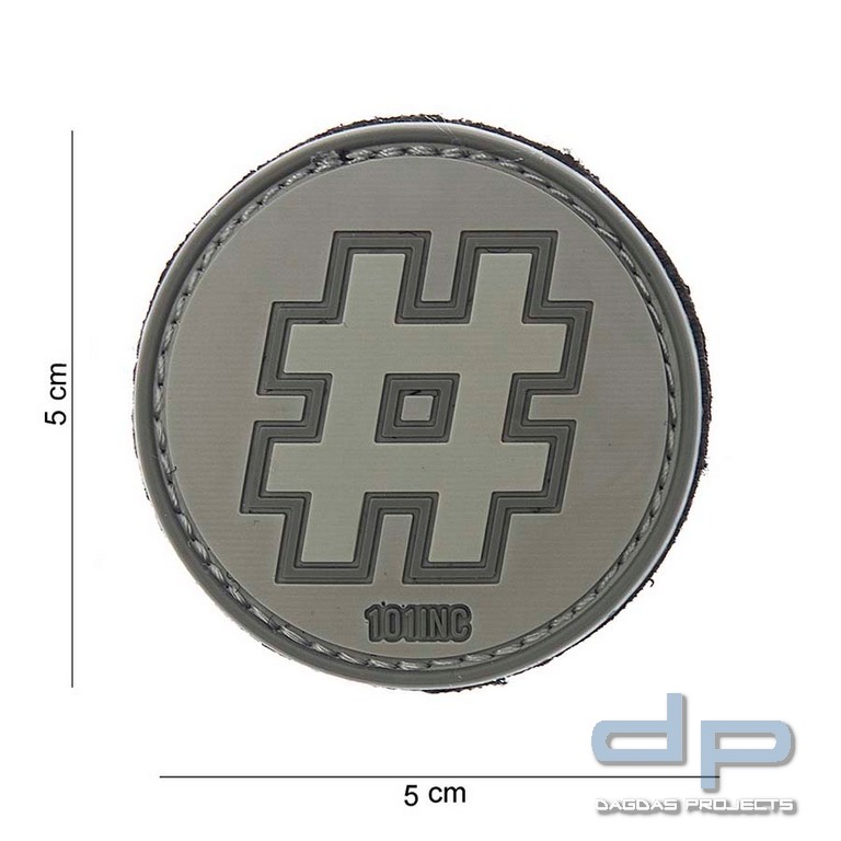 Emblem 3D PVC Hashtag grau