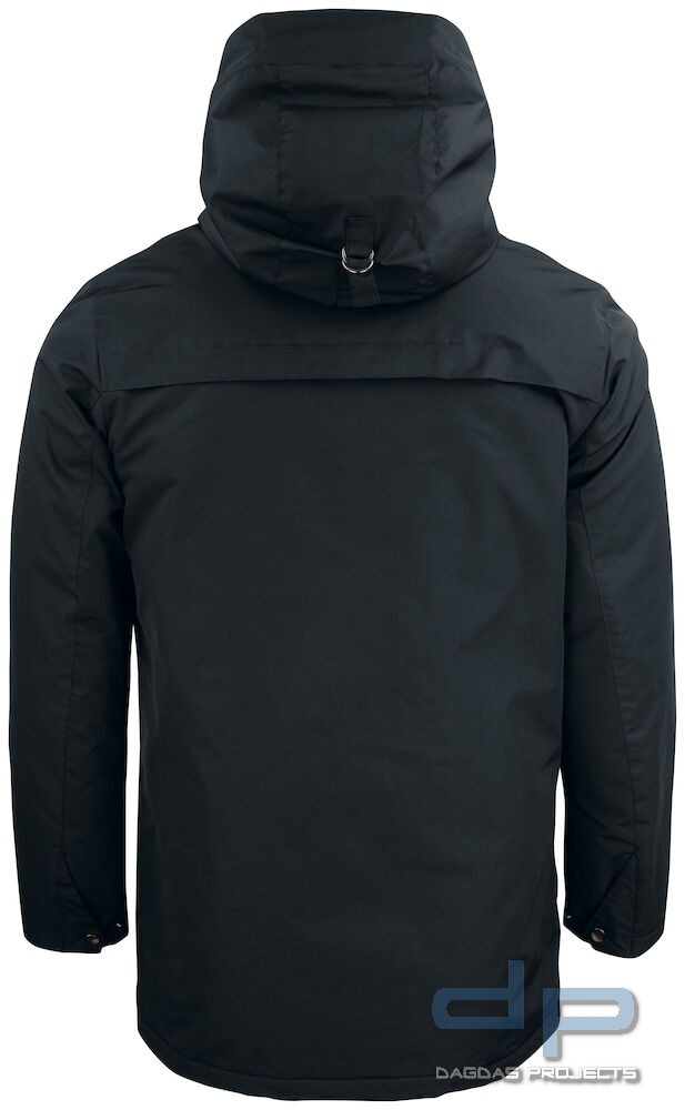 Unisex Behördenparka "Creston" in Schwarz mit Aufdruck nach Wunsch
