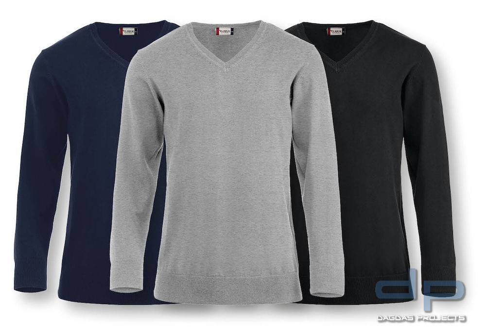 Herren Strickpullover V-Ausschnitt 100 % Baumwolle in verschiedenen Farben