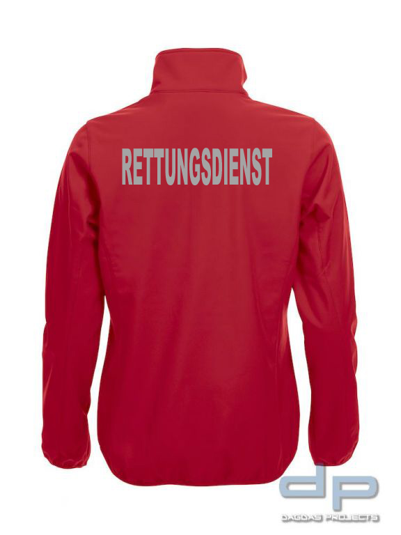 Basic Softshell Jacket Ladies mit reflektierend silbernem Wunschaufdruck in verschiedenen Farben