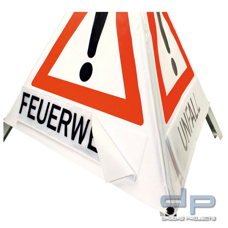 Dönges Klett-Faltsignal, 700 mm, Tagesleuchtfarbe, 3 x Feuerwehr