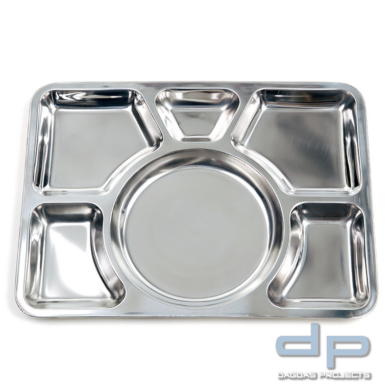 Stainles Steel Platte mit 6 Fächer