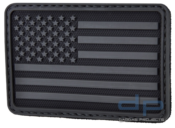 Hazard 4 Rubber Patch USA 75 x 50 Schwarz