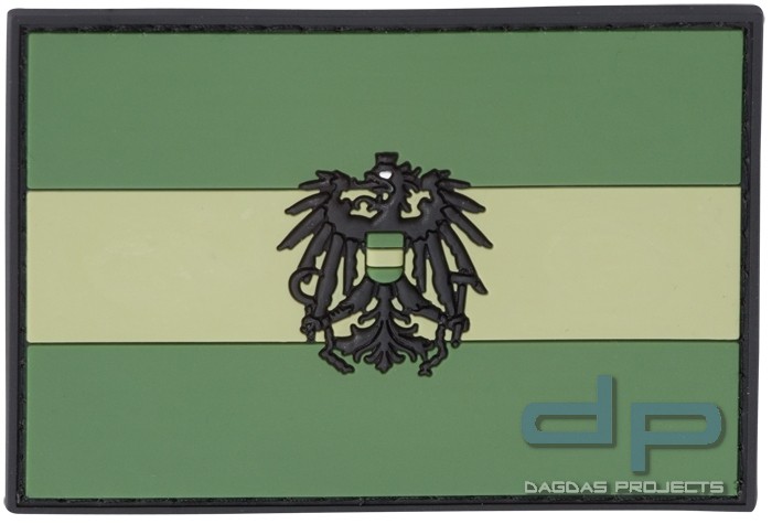 3D Rubber Patch Österreich 80 x 50 Oliv