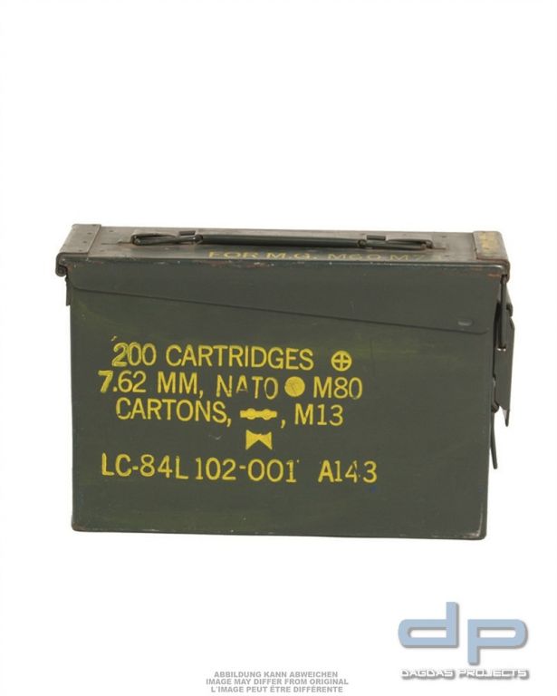 US MUNIKISTE METALL KLEIN CAL.30 GEBR. VPE 5