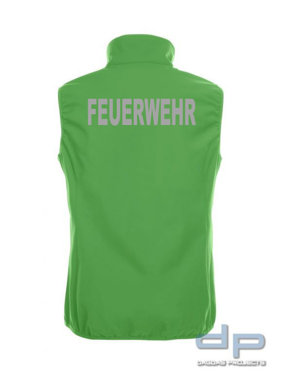 Basic Softshell Weste Ladies mit reflektierend silbernem Wunschaufdruck in verschiedenen Farben