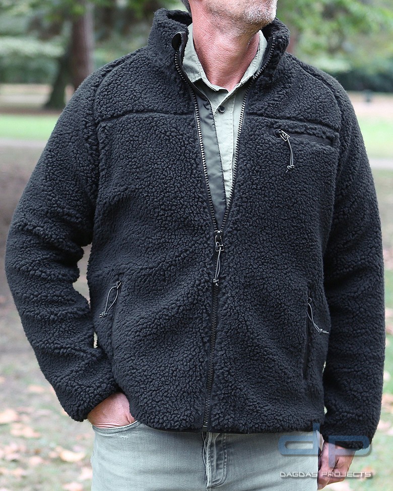 Teddyfleece Jacket in Schwarz