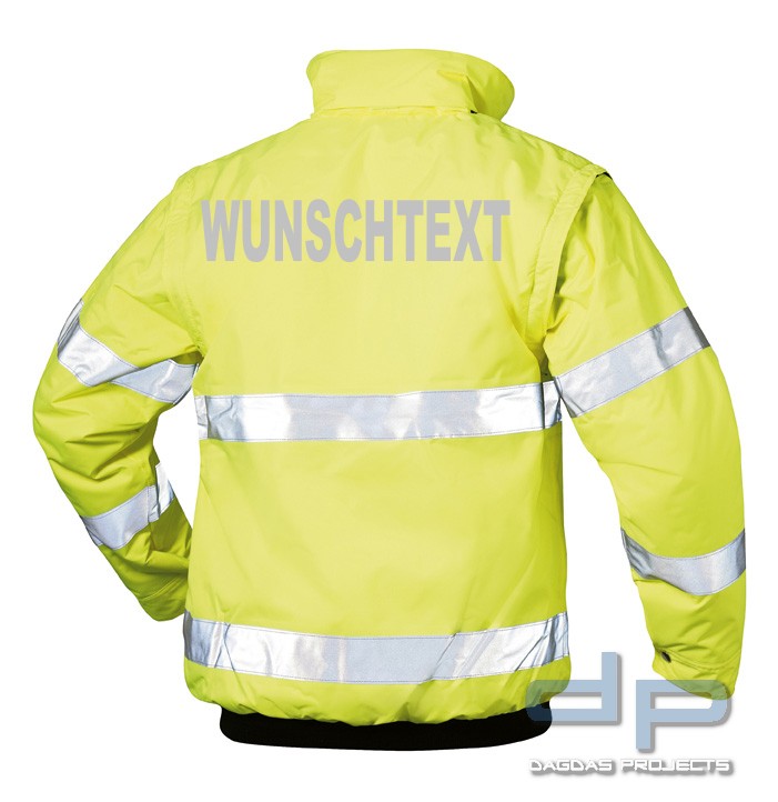 SAFESTYLE® Warnschutz-Pilotenjacke Wunschbeschriftung möglich in Gelb