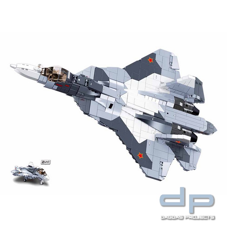 Sluban Grey white jet fighter 2in1 M38-B0986 #16155