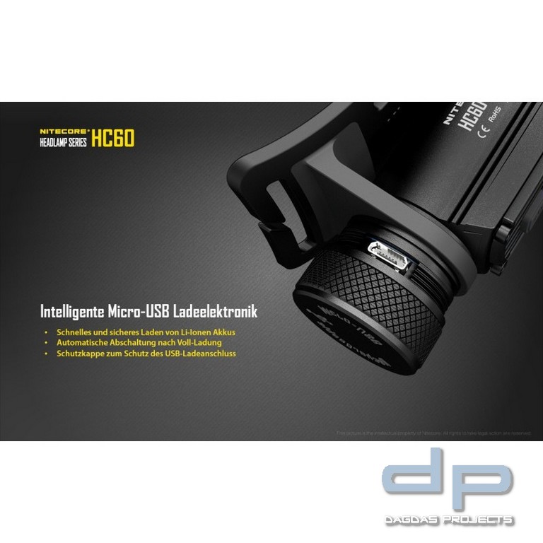 NiteCore® Kopflampe HC60 inkl. Akku