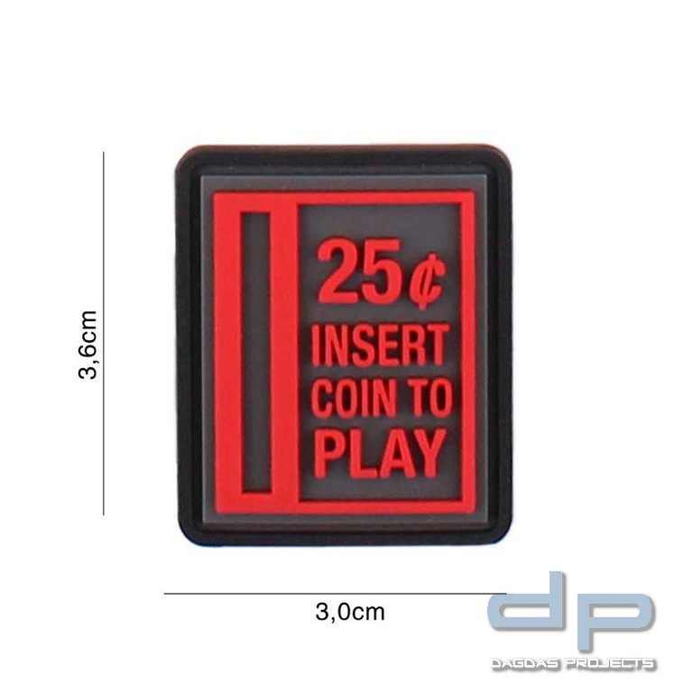 Emblem 3D PVC Insert Coin to Play rot