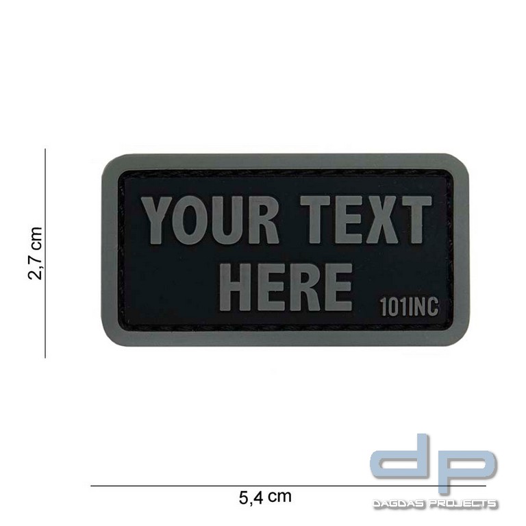 Emblem 3D PVC Your Text Here schwarz/graue Buchstaben